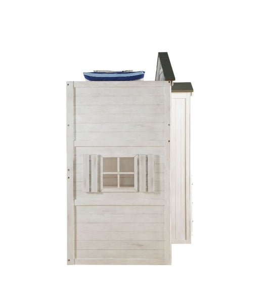 ACME Tree House Loft Bed (Twin Size) - 37165 - Weathered White & Washed Gray